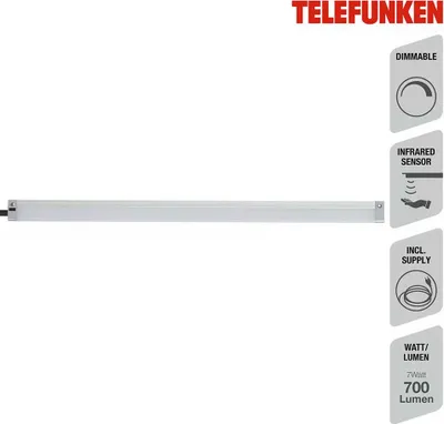 Produktbild von Telefunken LED Unterbauleuchte 50cm Silber 7W 720lm Neutralweiß 4000K Dimmbar Sensor