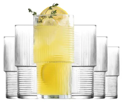 6 Whiskygläser, stapelbar, 400 ml, hochwertiges Glas, für Cocktails