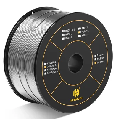 Immagine prodotto di Filo per saldatura con anima - Filo MIG AWS E71T-GS - Filo con anima fluxata da 0,8 mm - Bobina da 1 kg - Saldatura MIG semiautomatica senza gas
