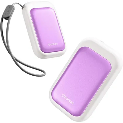 Produktbild von Magnetische Handwärmer Wiederaufladbar 2er Pack 5000mAh Ultra-Dünn Weiß Violett