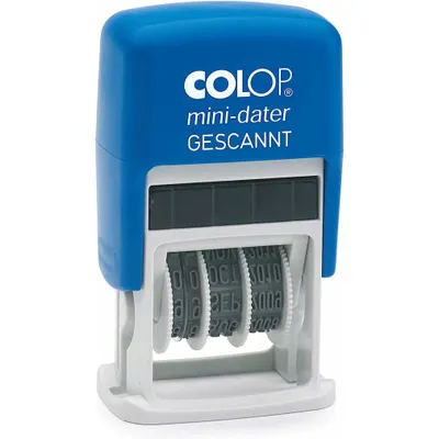 Produktbild von COLOP Datumstempel mit Text selbstfärbend blau rot