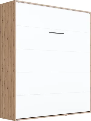 Produktbild von SMARTBett Schrankbett M3 Vertikal 180x200 Wildeiche/Weiss mit Polsterrahmen ohne Zusatzoption