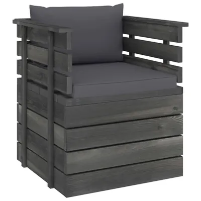 Image de Fauteuil de jardin avec coussins Bois de pin