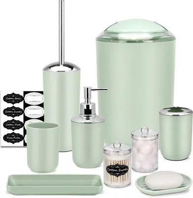 Produktbild von Famanu Badezimmeraccessoires-Set 8-teilig - Grün
