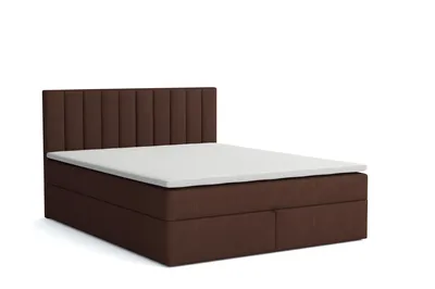 Produktbild von MR GROUP Boxspringbett mit Bettkasten ZADAR, 160x200, braun, H3 geflechtes Stoff, Polsterbett mit Matratze und Topper Doppelbett Bett für Schlafzimmer