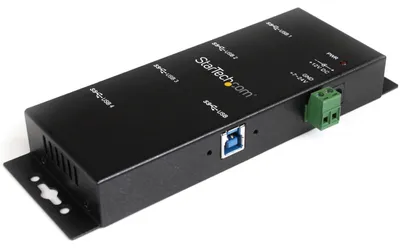 Imagen del producto de StarTech.com: Concentrador USB 3.0 SuperSpeed industrial de 4 puertos, montable en panel - 4 puertos USB - Externo