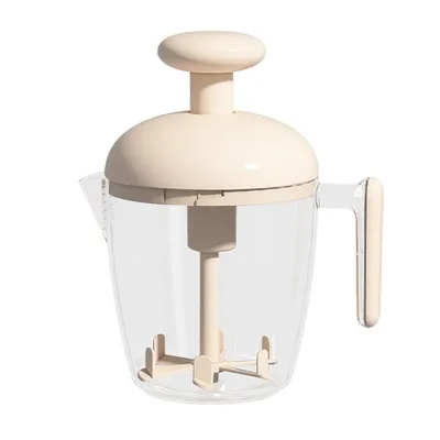Produktbild von Multifunktionaler Halbautomatischer Schneebesen 550ml,Manueller Handmixer & Ei-Separator mit Druck-Design – Rührbecher für Eier, Sahne & Proteinpulver, Weiß
