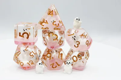 Productafbeelding van Foam Brain Games, set met roze ijsbeerdobbelstenen voor rollenspellen