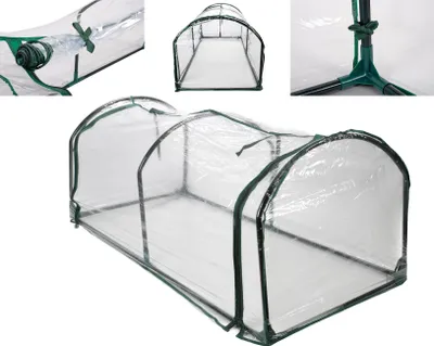 Image de Serre avec fermeture éclair (h x l x p) 50 x 60 x 130 cm Serre en film plastique Jardin Serre précoce Maison de tomates Maison de plantes
