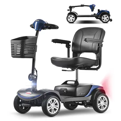 Produktbild von Seniorenmobil Elektromobil,300 W 4-Rad-Kompakt-Mobilitätsroller,Faltbar,leicht zu tragen und leistungsstark,robust, für Langstreckenfahrten,Blau