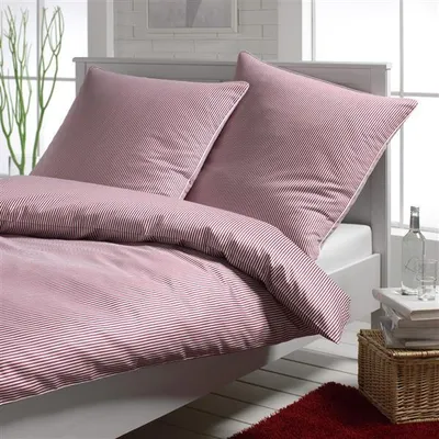 Zdjęcie produktu dla Elegancka satyna mako w paski typu „Hamburger” 2460 – kolor: bordowy – 1,80 x 135 x 200 cm