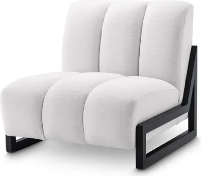 Produktbild von Casa Padrino Luxus Sessel Weiß / Schwarz 83,5 x 90 x H. 83,5 cm - Wohnzimmer Sessel - Hotel Sessel - Luxus Möbel