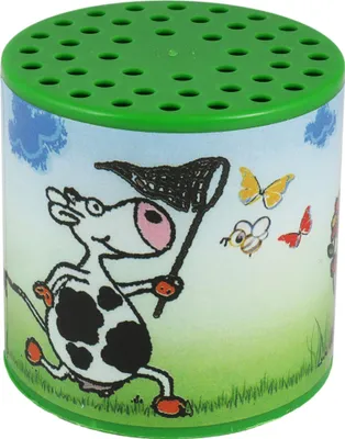 Produktbild von Tierstimmen Geräuschdose Kuh Blumenkuh Muh Dose grün