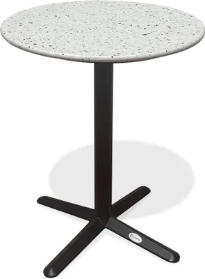 Produktbild von Runder Gartentisch aus Stahl mit Terrazzoplatte