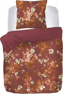 Produktbild von Kayori Satin-Bettwäsche-Garnitur Senji Farbe Rot Größe 135x200 + 80x80 cm