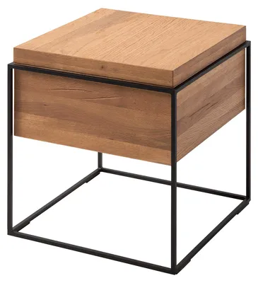 Produktbild von home24 Beistelltisch - Eiche massiv / Metall