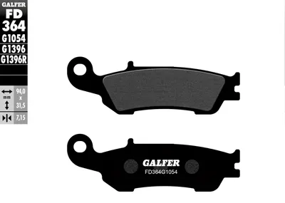 Imagen del producto de Pastillas de freno Galfer FD364G1054 semimetálicas delanteras para Yamaha YZ WR F 125 - 450 ccm, modelos de 2007 a 2021