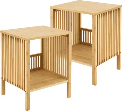 Produktbild von Beistelltisch 'Varde' 2er Set Bambus Natur