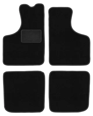 Obrázek produktu pro Velurové autokoberce pro: Skoda 105 / 120 / 130 1976-1990 (sedan) – sada 4 ks, černé, na míru – Wielganizator LUX