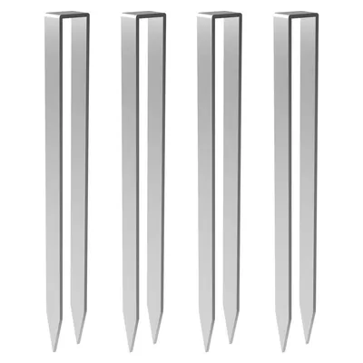Produktbild von Bodenanker für Rosenbogen, 4er-Set für Rosenbogenbefestigungen, U-förmige Erdanker aus legiertem Stahl mit den Maßen 30 x 2,9 x 2,1 cm, silberfarben