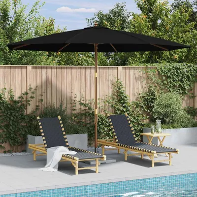 Produktbild von vidaXL Sonnenschirm mit Holzmast 350 cm Schwarz
