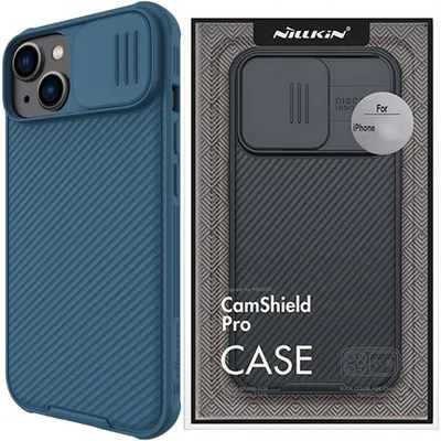 Zdjęcie produktu dla Nillkin Camshield Pro Magnetic Case Etui Iphone 14 Plus Pokrowiec Osłona Na Aparat Kamerę Niebieski (Z Magsafe)