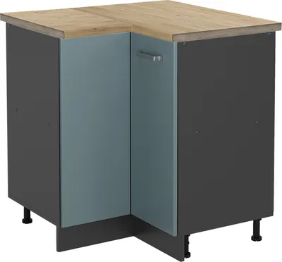 Produktbild von Eckunterschrank Vicco R-Line Blau-Grau 75.6 cm , AP Eiche, Model 46359