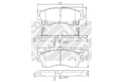 Produktbild von MAPCO 6807 Bremsbeläge Satz Vorne für KIA RIO Kombi (DC) RIO Stufenheck (DC) SHUMA II (FB) CARENS I (FC) SEPHIA (FA)