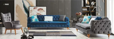 Immagine prodotto di Set di divani Divano 3+3+1 posti Poltrona Chesterfield Set di imbottiture per mobili Multicolore