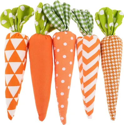 Produktbild von 5Pcs Ostern Karotte Ornamente Gefüllte Stoff Simulation Karotte Hängende Dekoration für Frühling Party Wohnkultur