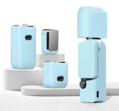 Image de Coque de protection en silicone 6-en-1 pour DJI Osmo Pocket 3, bleue, résistante aux chocs, accessoire pour caméra