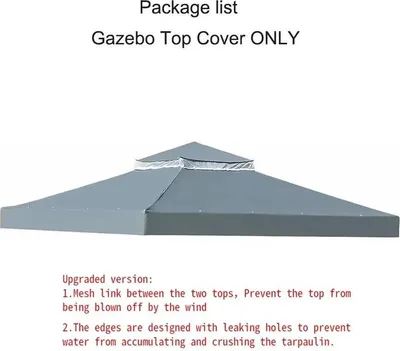 Immagine prodotto di tettoia a padiglione 3x3m, materiale Oxford, impermeabile, costruzione a doppio tetto, nuovo doppio grigio, 3m * 3m
