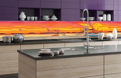 Produktbild von Küchenrückwand Folie selbstklebend SCHIFF 350 x 60 cm - Klebefolie - Dekofolie - Spritzschutz für Küche - PREMIUM QUALITÄT