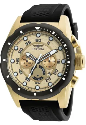 Productafbeelding van Invicta Speedway 69839 herenhorloge - Quartz uurwerk - Staal met een gouden wijzerplaat - 50 mm