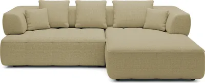 Produktbild von DomoHome Avangarde Ecksofa Moderne Eckcouch mit Verstellbarer Sitztiefe Wasserabweisendem Aragon-Stoffbezug und Hochwertiger Polsterung Rechts-Layout 182x285x86cm Gelb