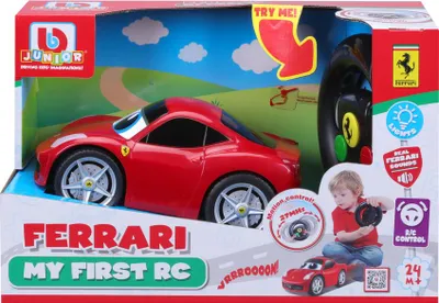 Obrázok produktu pre BB Junior RC - Ferrari 458 Italia se světly a zvuky, dálkový ovladač volant, červená, 27MHz