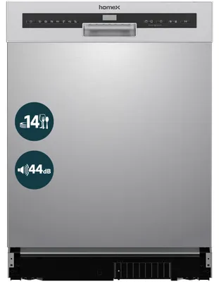 Produktbild von homeX DWBU601444C Geschirrspüler 60 cm Unterbau, Spülmaschine - 14 Maßgedecke, 7 Programme, AquaStop, unterbaufähig