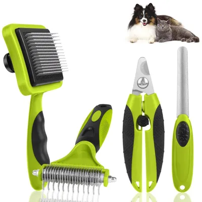 Produktbild von 4-in-1 Haustierpflege Bürste mit Krallentrimmer für Hunde & Katzen