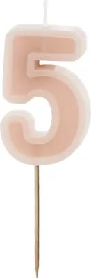 Produktbild von Kerzenzahl #5 | 6 cm Puderrosa
