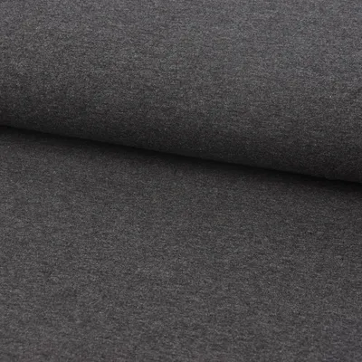 Produktbild von Jerseystoff Meterware einfarbig dunkelgrau meliert 1,60m