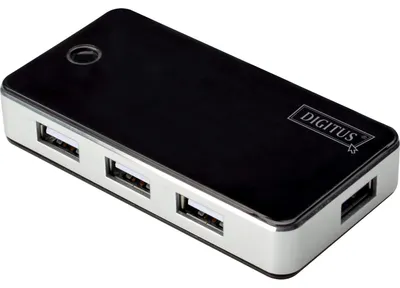 Immagine prodotto di Hub DIGITUS USB 2.0, 7 porte, nero, con alimentatore