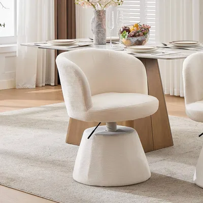 Produktbild von Barhocker um 360° Drehbarer Höhenverstellbarer Tresenhocker Bistrohocker Esszimmerstuhl für Küche & Bar Beige