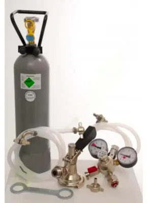 Image de Kit Pygmy mono-sortie 5 L adaptateur métal robinet arrêt, réducteur CO2 tuyaux complets sans bonbonne