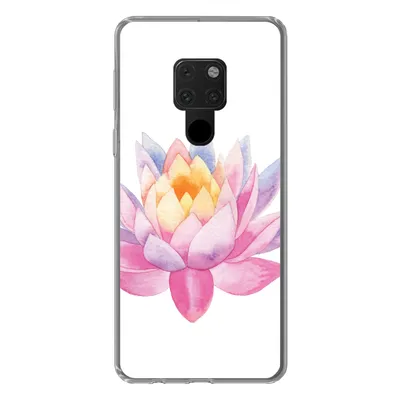 Produktbild von MuchoWow® Handyhülle Schutzhülle Hülle für Huawei P40 Lite Aquarell - Blume - Seerose Silikon Softcase Handy Hülle - Handy