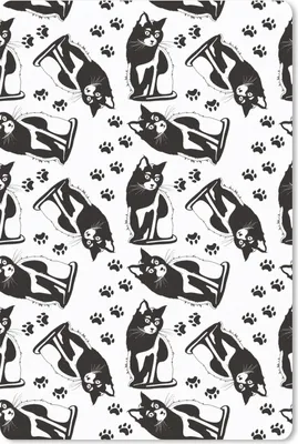 Produktbild von MuchoWow® Mauspad Mousepad Muster - Katze - Schwarz - Weiß - Jungen - Mädchen - Kinder - Kind 40x60 cm - Mousepads - Maus Mat - Pad - Mausunterlage - Schreibtisch Accesoire