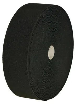 1m Gummiband Gummilitzen gewoben glatt Meterware schwarz 6cm
