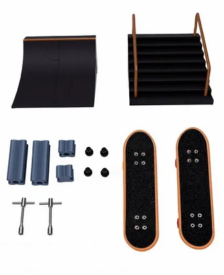 Zdjęcie produktu dla Zestaw 2 mini deskorolki Fingerboard z rampą dla miłośników doskonalenia umiejętności