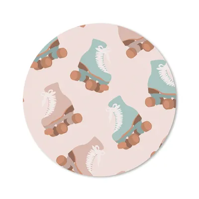 Produktbild von MuchoWow® Mauspad Mousepad Sommer - Rollerblades - Blau - Rosa 20x20 cm - Mousepads - Maus Mat - Pad - Mausunterlage - Schreibtischmatte