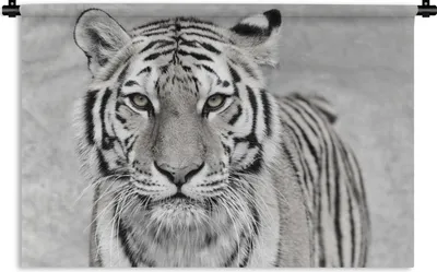 Produktbild von MuchoWow® Wandteppich Wandbehang Tiger - Natur - Schwarz - Weiß 60x40 cm Tapisserie Dekoration Wandtuch - Wanddekorationen