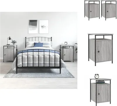 Obrázok produktu pre vidaXL Nočné stolíky 2 ks. Sivá Sonoma 40x42x60 cm Materiál na báze dreva - Nočné stolíky